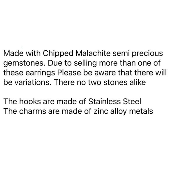 Claddagh Green Malachite Earrings - Picture 9 of 9